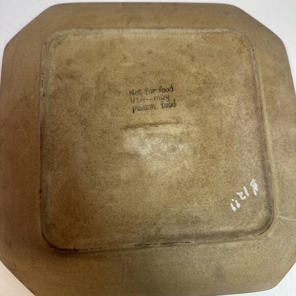 Chinese Ceramic Display Plate Hand-painted in Black Calligraphy ~ Vintage Chine - Picture 2 of 4